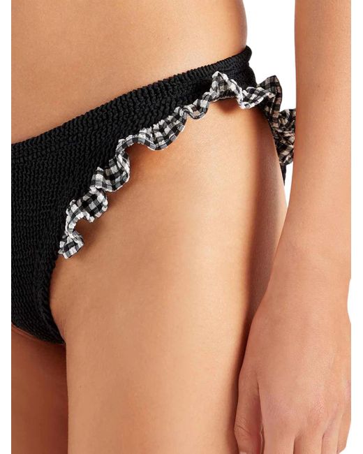 Hunza G Blue Schwarz check Jean Bikini