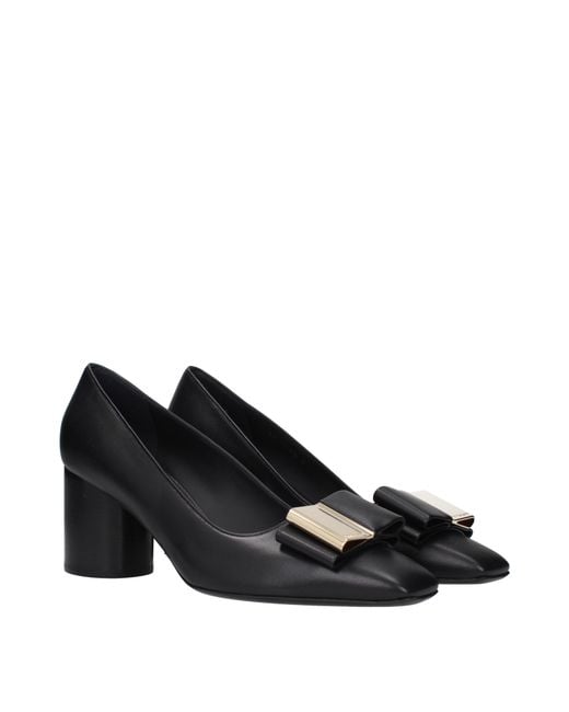 Ferragamo Blue Lena Pumps Leather