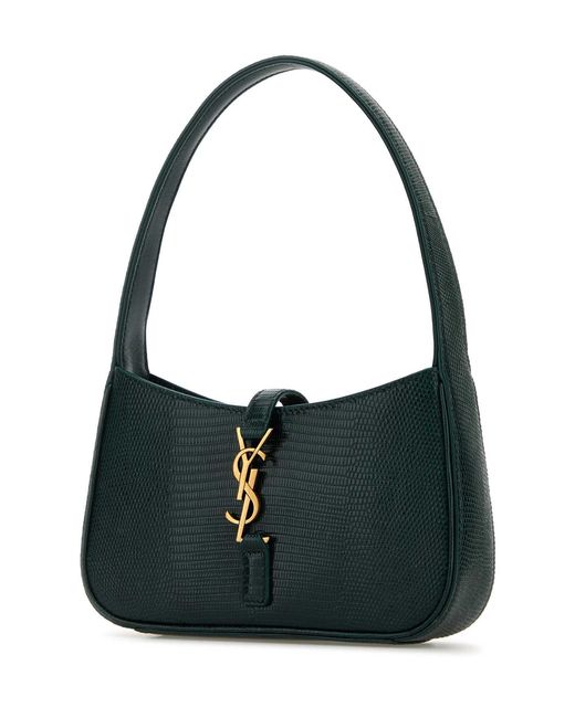 Saint Laurent Black Bottle Green Leather Mini Top-Handle Handbag
