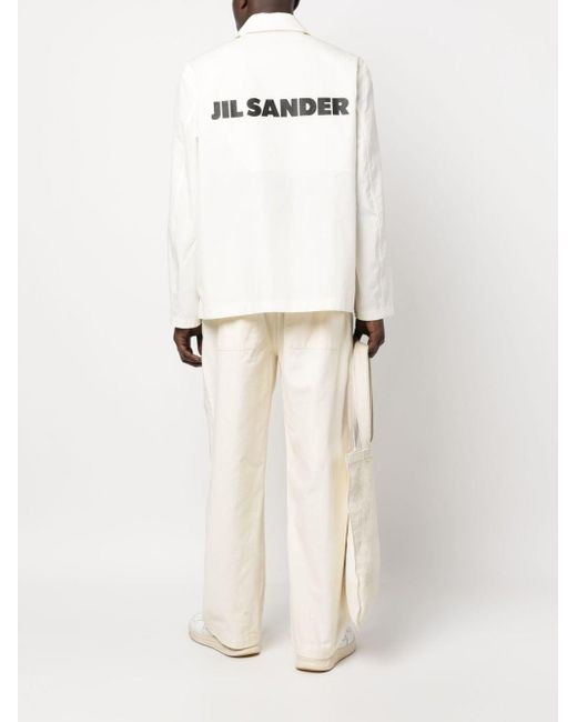 Jil Sander Hemdjacke Mit Logo-Print in White für Herren
