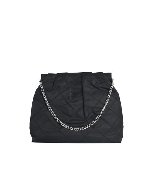 Tory Burch Black 'Fleming' Large Nylon Hobo Bag