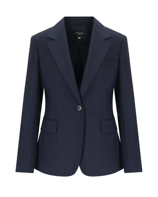 Weekend by Maxmara Blue Max Mar Weekend Lamine Single Breasted Blazer