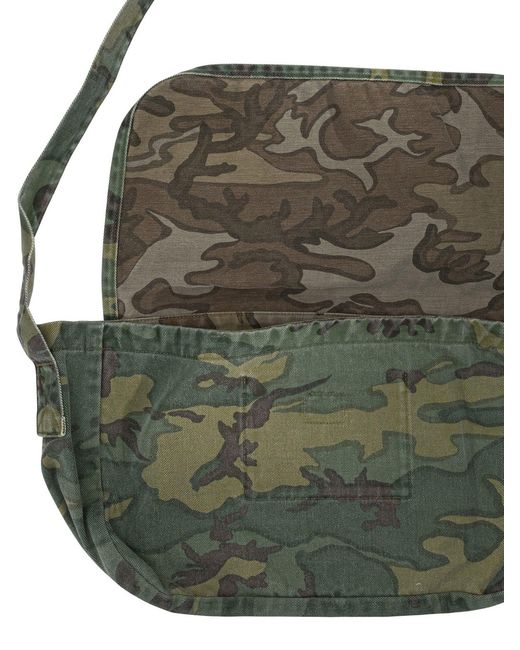 Needles Green "Reversible News Paper Bag" Large Shoulder Bag