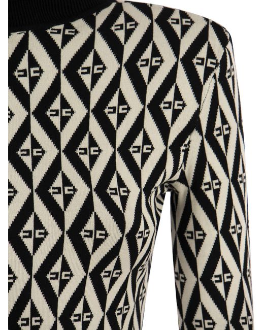 Rhombus à motifs en tricot à motifs Elisabetta Franchi en coloris Black