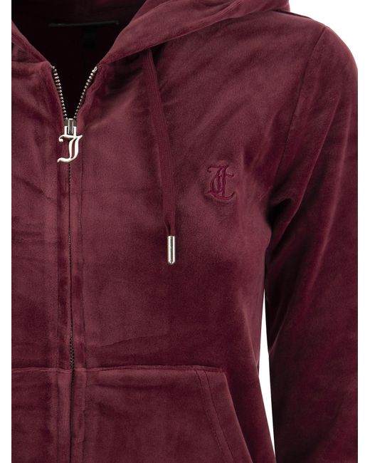 Juicy Couture Red Cotton Samt Hoodie