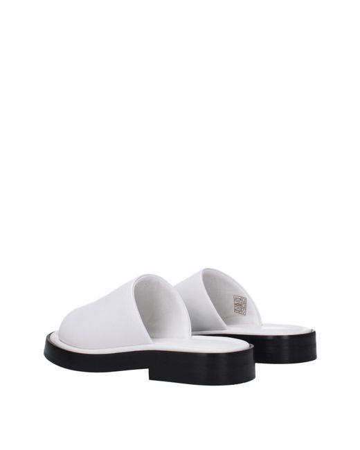 Ferragamo White Juno Leather Sandals And Clogs