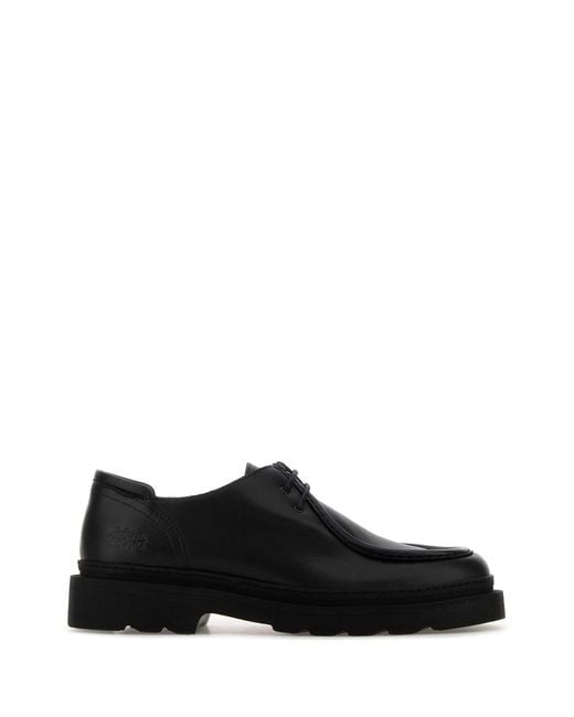 Maison Kitsuné Black Leather Lace Up Shoes