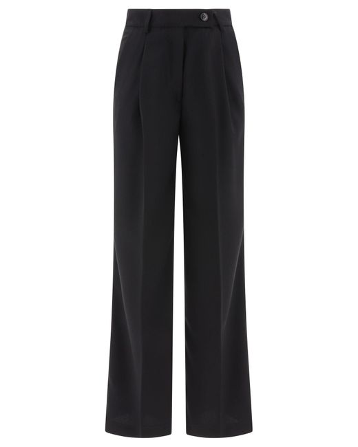 F.it Black Tailored Trousers With Pressed Crease