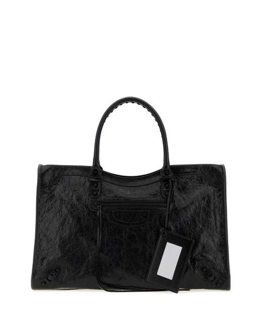 Balenciaga Black Leather Large Le City Shopping Bag for men