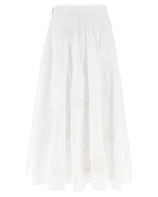 ROTATE BIRGER CHRISTENSEN White 'Flower Maxi' Skirt