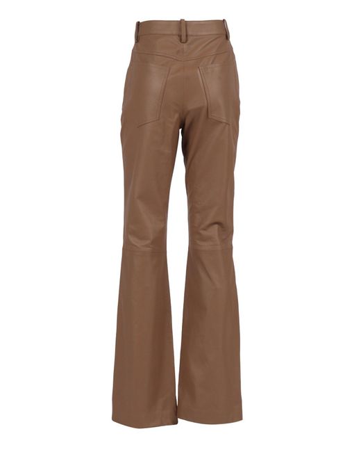 Fabiana Filippi Brown Vimini Nappa 5-Pocket Bootcut Slim Fit Trousers
