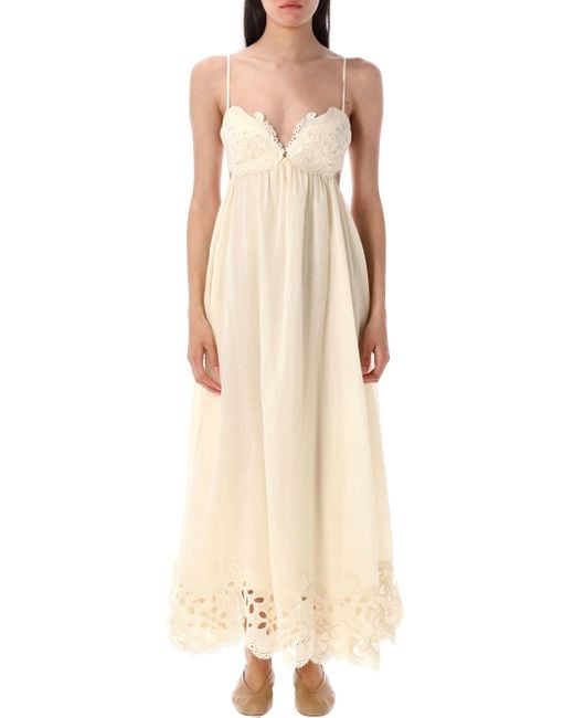 Zimmermann Natural Coco Embroidered Maxi Dress