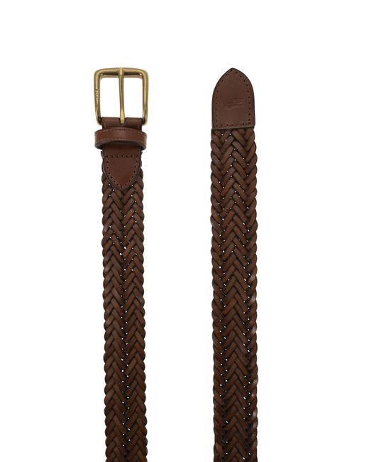 Cintura di pelle di vitello intrecciata di Polo Ralph Lauren in Brown da Uomo