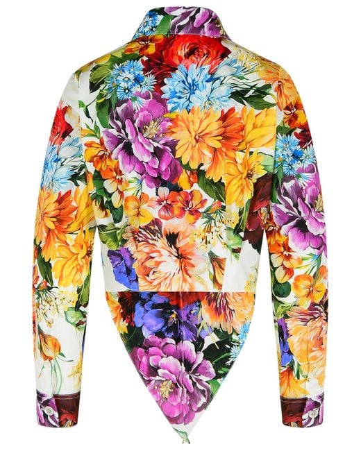 Dolce & Gabbana Multicolor Floral Crop Shirt