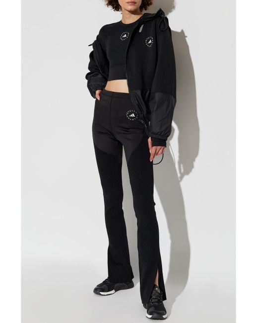 Adidas By Stella McCartney Black Logo Long-Sleeve Cropped T-Shirt for men