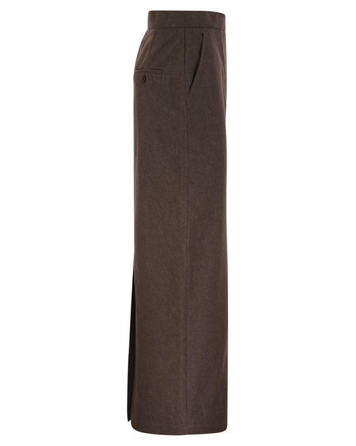 Max Mara Brown Pianosa Denim Effekt Baumwollrock