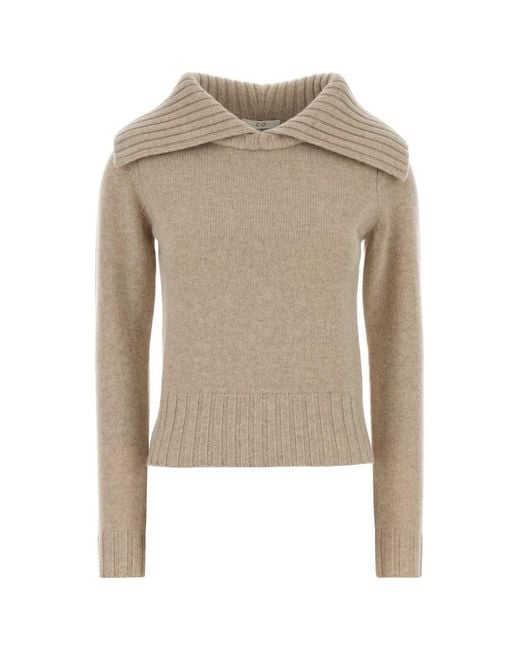 Co. Natural Ribbed Llared Sweater