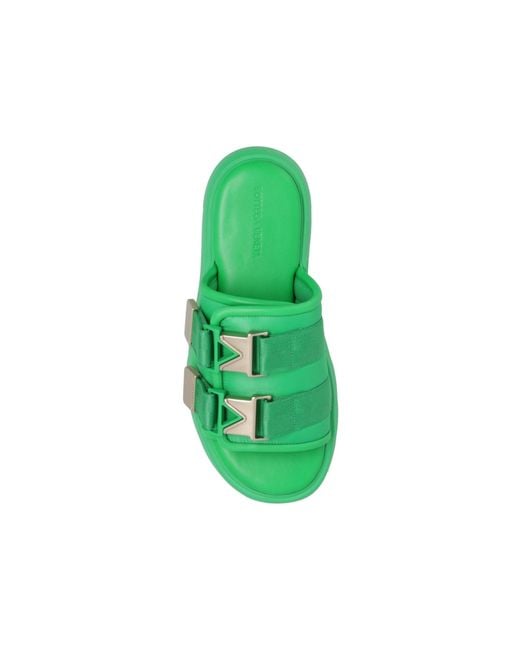 Bottega Veneta Green Sliders