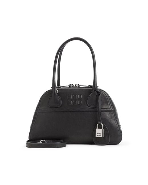 Miu Miu Black Vivian Nappa Shoulder Bag