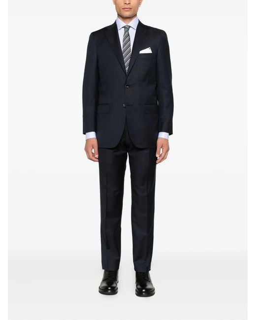 Kiton Blue Single Breasted Suit