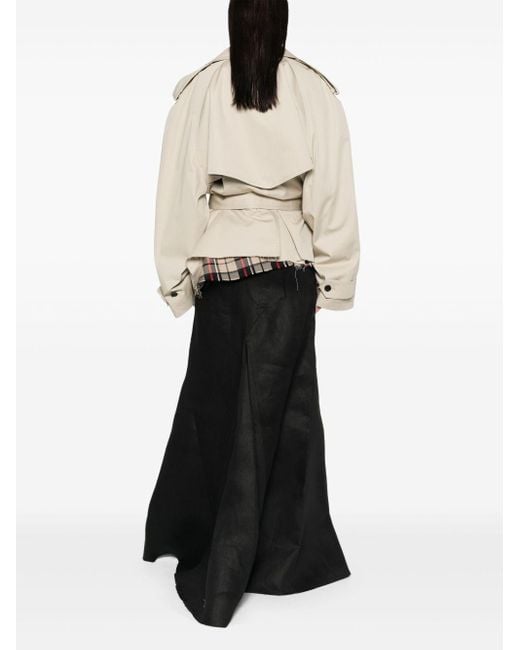 Balenciaga Natural Cotton Cropped Trench Coat