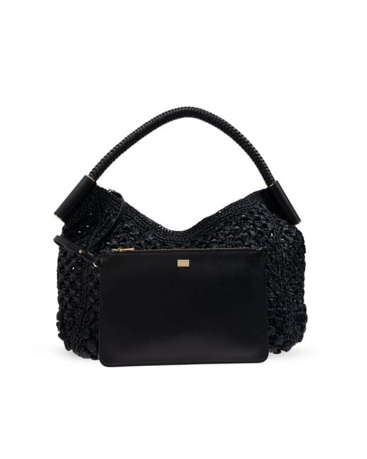 Dolce & Gabbana Black Logo-Plaque Tote Bag