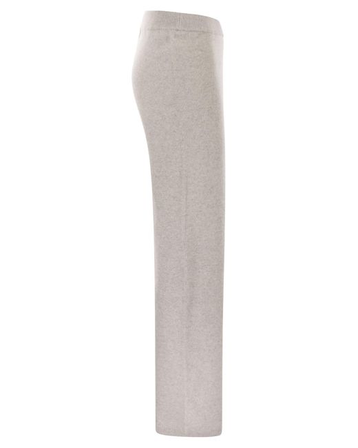 Peserico Gray Wool And Cashmere Trousers With Lurex