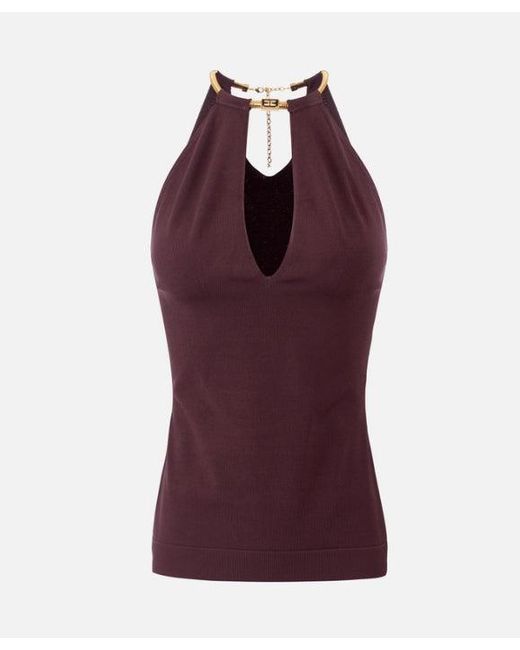 Elisabetta Franchi Elisabetta -franchi -top Met Juweelslang in het Purple