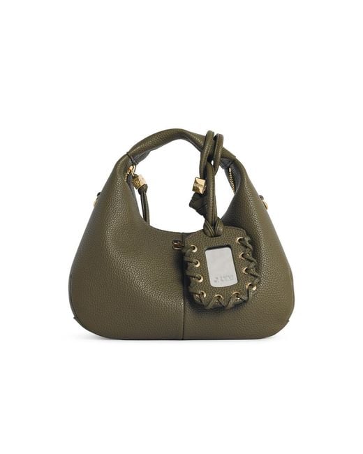 Ganni Green Eco Leather Mini Hobo Bag