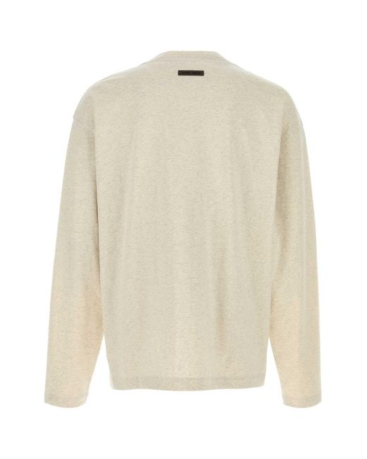 Fear Of God White Melange Ivory Cotton T-shirt for men