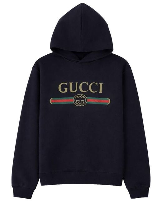 Gucci Blue Felpa Con Logo for men