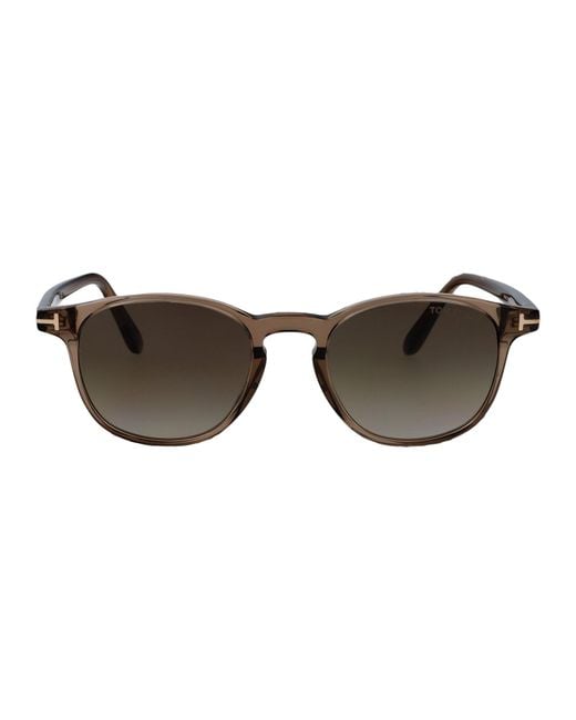 Tom Ford Brown Round Sunglasses Ft1302 45 B for men