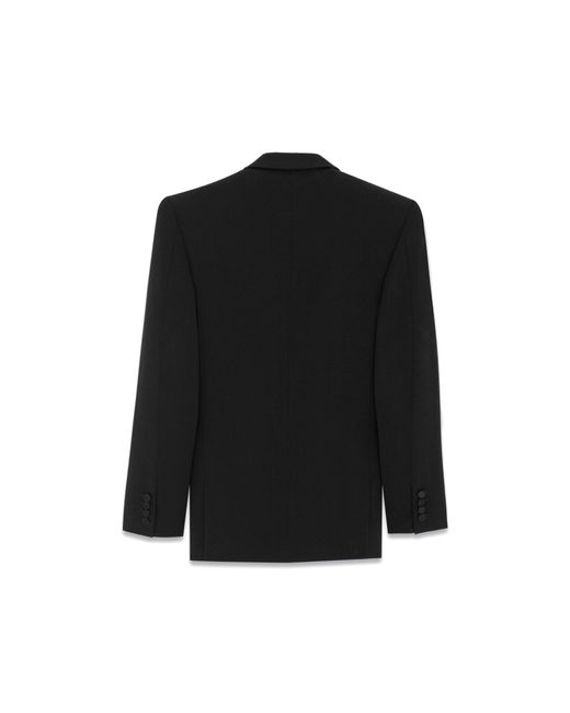 Saint Laurent Double Breasted Jacket in het Black