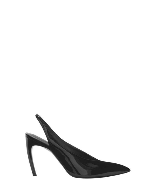 The Attico Black "Viper" Slingback