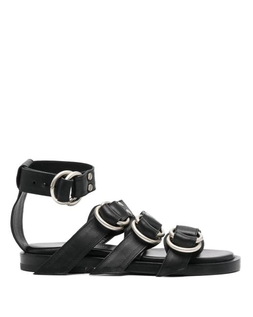 Ann Demeulemeester Black Ann Demeulemester smed Sandale mit Metallringen