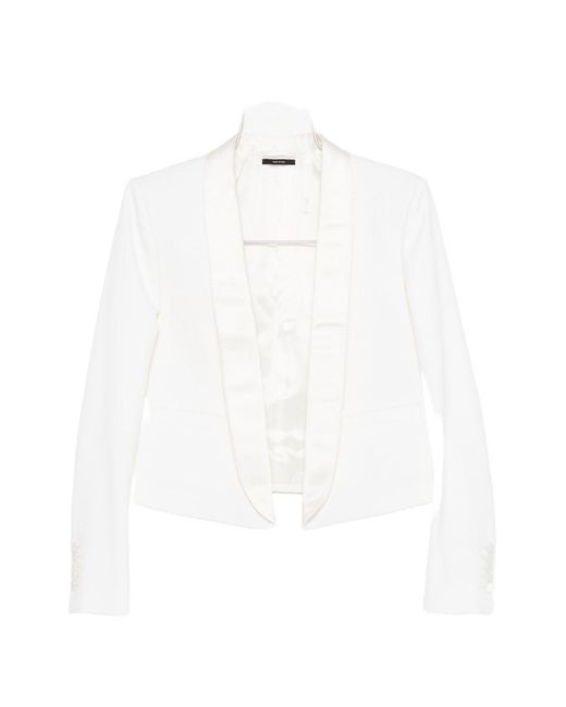 Tom Ford White Wool Tuxedo Jacket