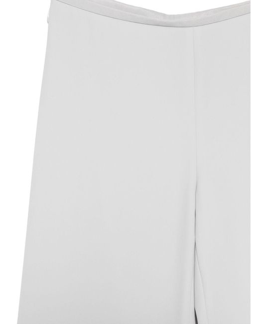 Emporio Armani White Cady Straight-Leg Trousers