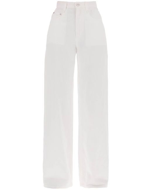 Pantaloni In Twill Di Cotone E Lino di Brunello Cucinelli in White