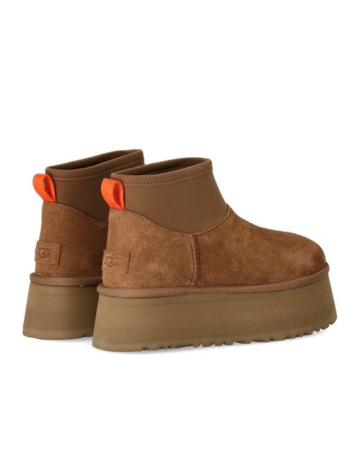 Ugg Brown Classic Mini Dipper Suede/Neoprene/Recycled Materials/Polyester Classic Boots