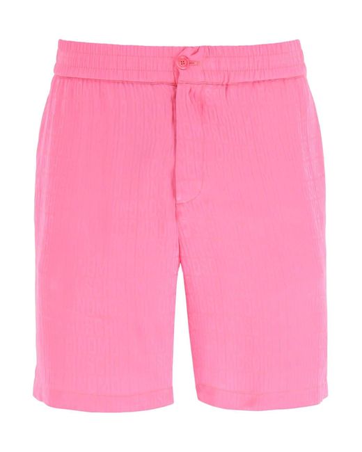 Moschino Monogramm -Seide und Viskose -Shorts in Pink für Herren