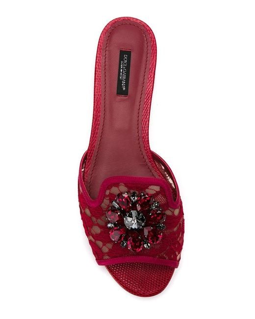 Dolce & Gabbana Red Bianca Slides