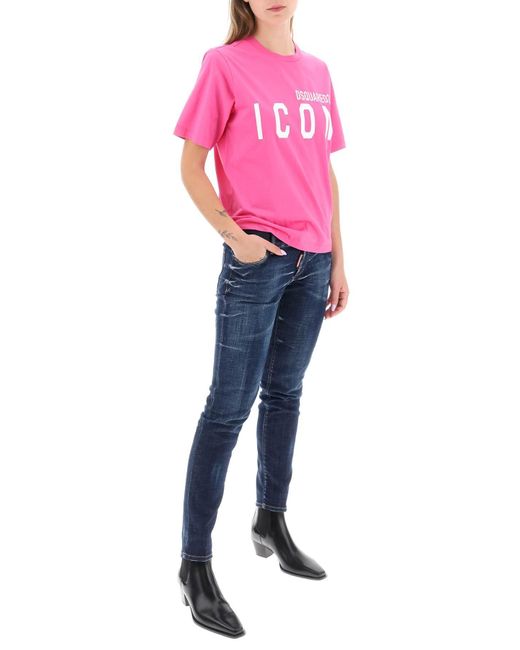 DSquared² Pink Icon für immer einfaches T -Shirt