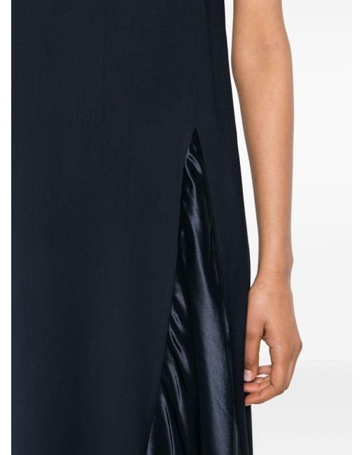 Erika Cavallini Semi Couture Blue Cady-Texture Midi Dress