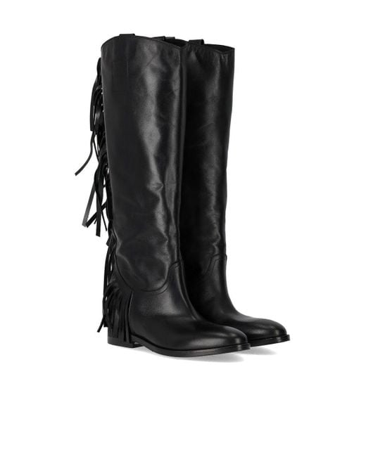 Strategia Black Fringed Boot for men