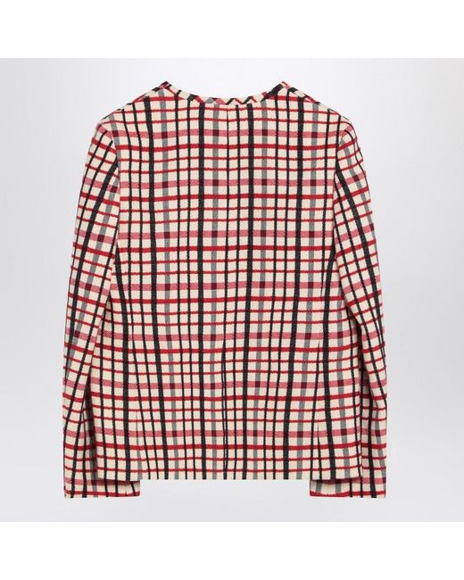 Valentino Red Check Pattern Jacket