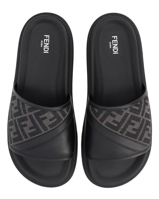 Fendi Gray Diagonal" Sandal