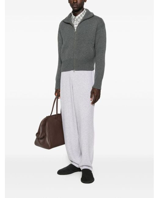 Extreme Cashmere Gray Cashmere Zipped Cardigan