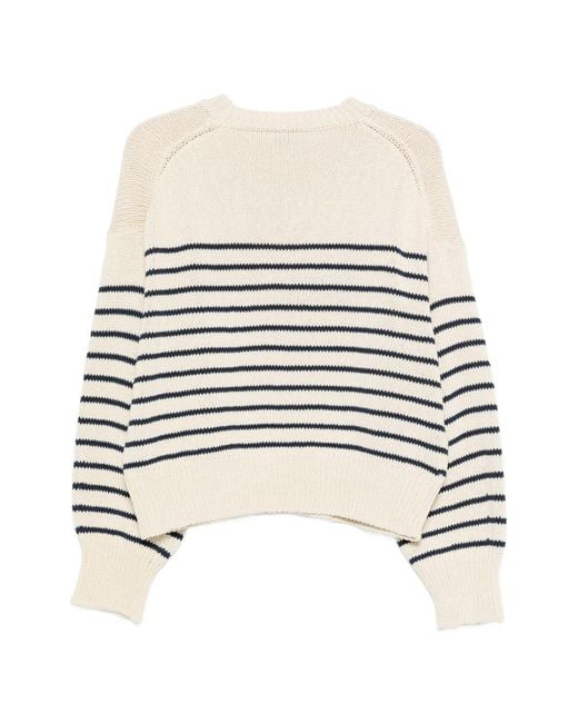 Alysi White Cotton Crewneck Sweater