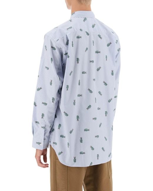 Camisa de Comme des Garcons X Lacoste Oxford Camisa con motivo de cocodrilo Comme des Garçons de hombre de color Blue