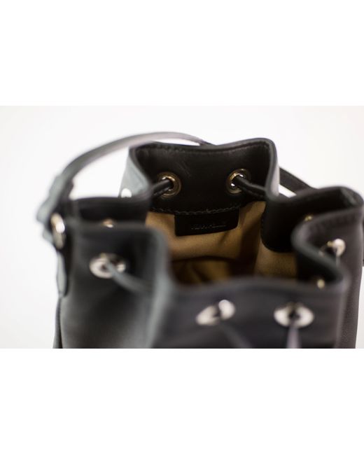 LA ROSE Black Leather Satchel Bag